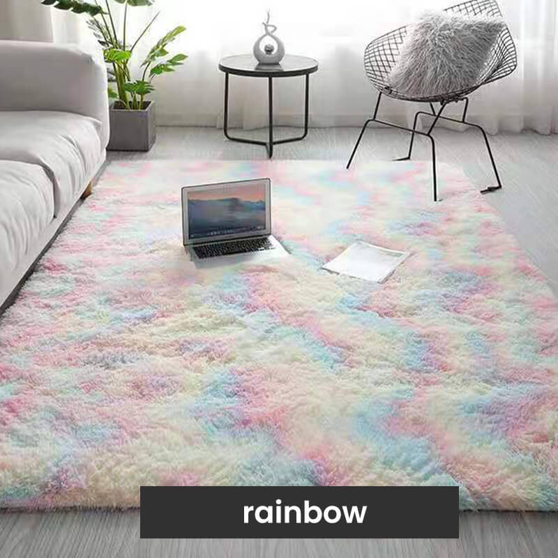 Gradient Color Plush Non-Slip Floor Mat