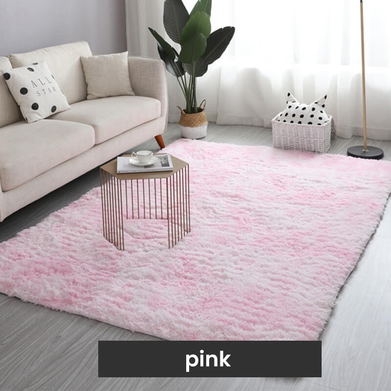 Gradient Color Plush Non-Slip Floor Mat