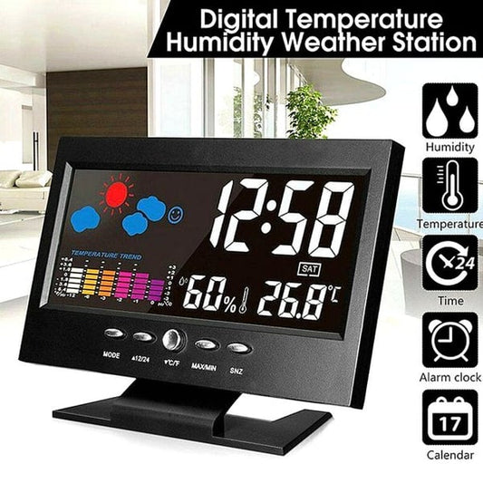 Digital LED Weather Station with Temperature & Humidity Monitor