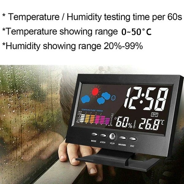 Digital LED Weather Station with Temperature & Humidity Monitor