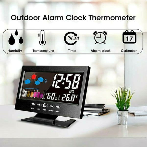 Digital LED Weather Station with Temperature & Humidity Monitor