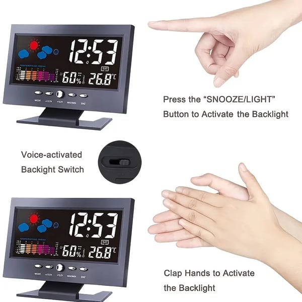 Digital LED Weather Station with Temperature & Humidity Monitor