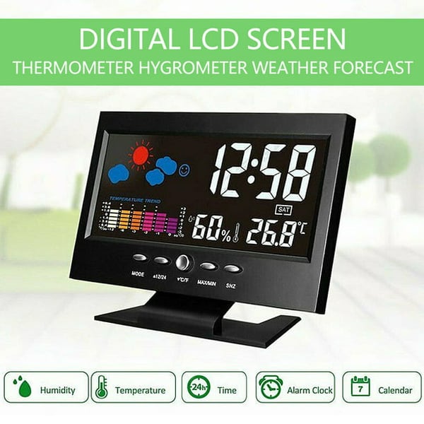 Digital LED Weather Station with Temperature & Humidity Monitor