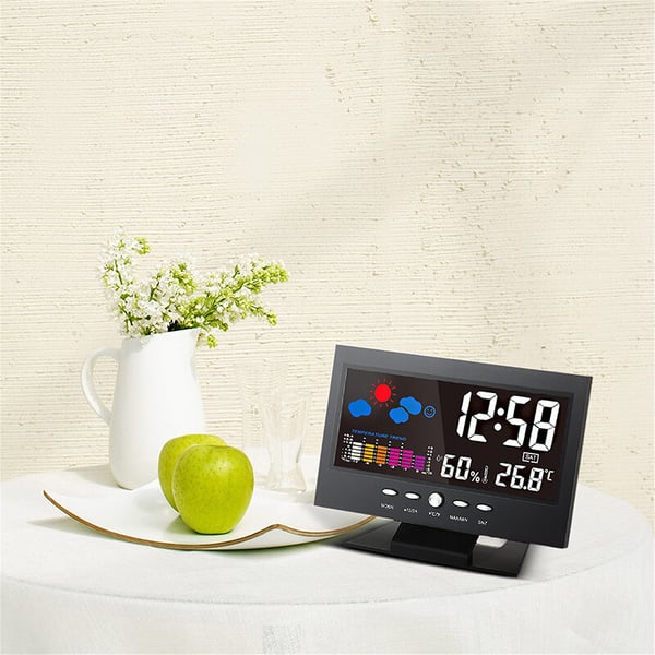 Digital LED Weather Station with Temperature & Humidity Monitor