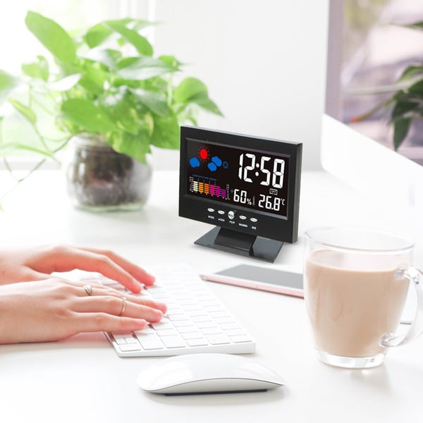 Digital LED Weather Station with Temperature & Humidity Monitor