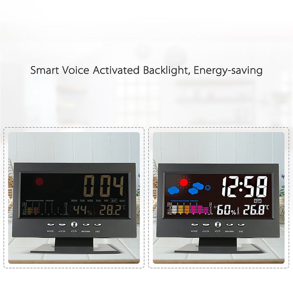 Digital LED Weather Station with Temperature & Humidity Monitor