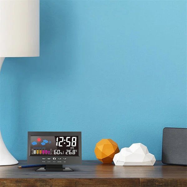 Digital LED Weather Station with Temperature & Humidity Monitor