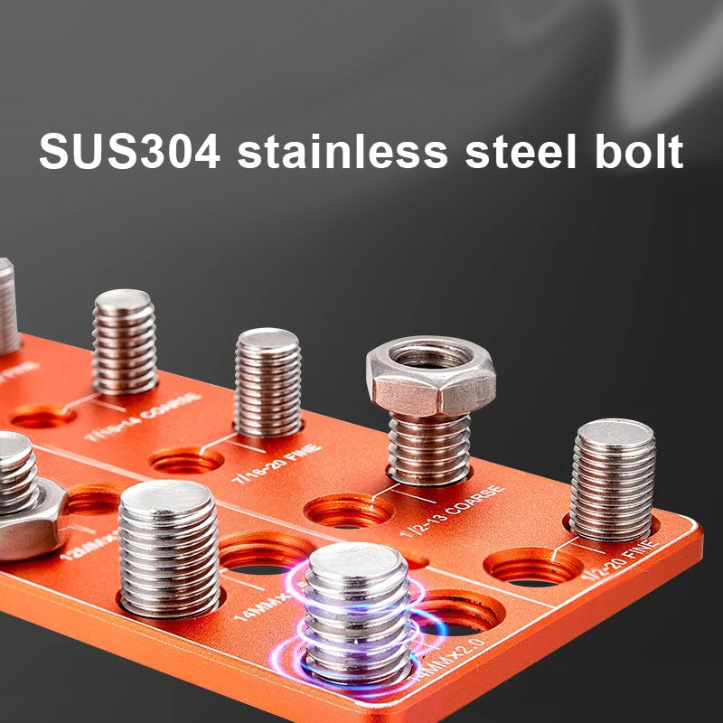 Nut and Bolt Thread Checker with 28 Measurement Sizes