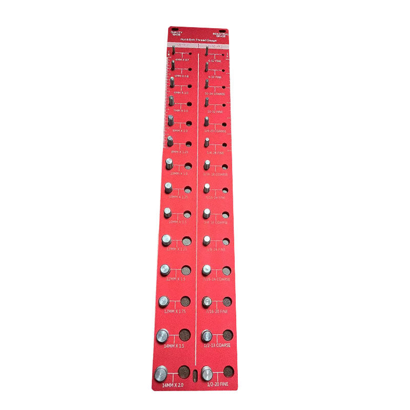 Nut and Bolt Thread Checker with 28 Measurement Sizes