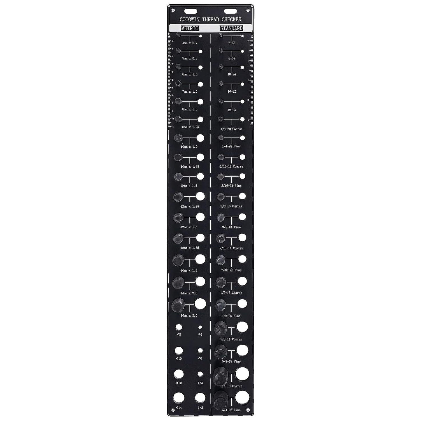 Nut and Bolt Thread Checker with 28 Measurement Sizes