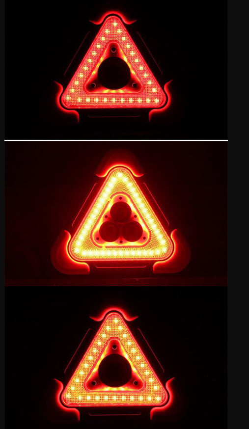 2-in-1 Solar Emergency Triangle Warning Light