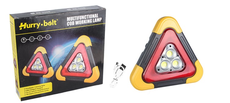 2-in-1 Solar Emergency Triangle Warning Light