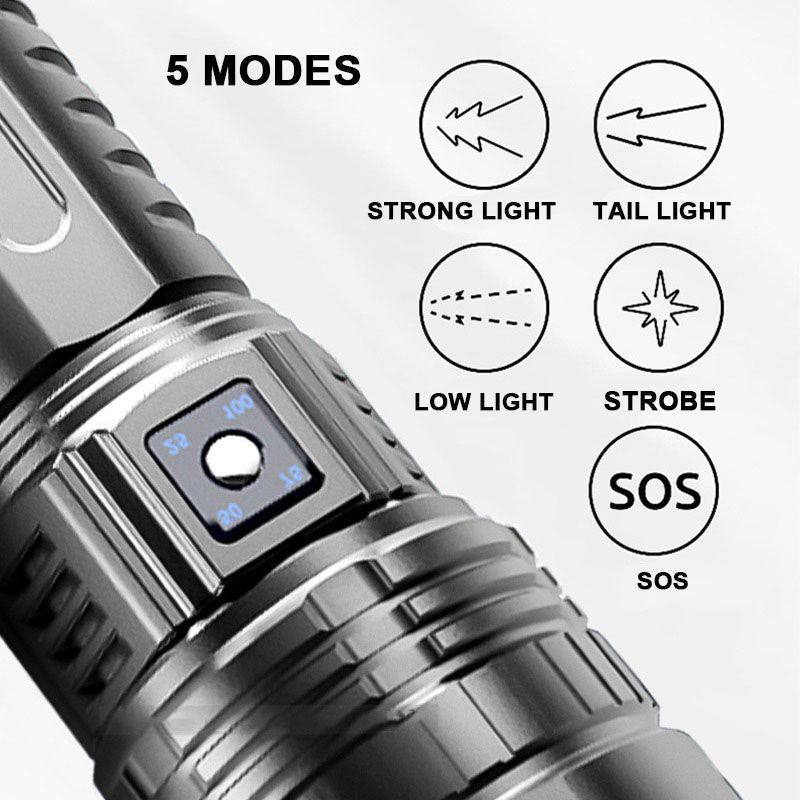 Multifunctional White Laser Telescopic Zoom Flashlight