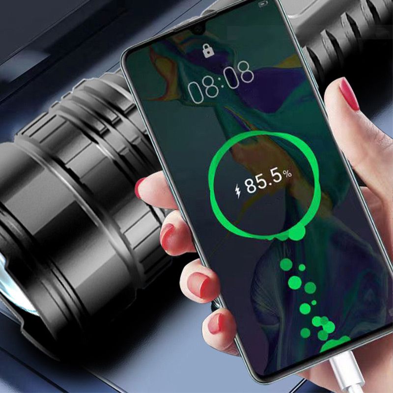 Multifunctional White Laser Telescopic Zoom Flashlight