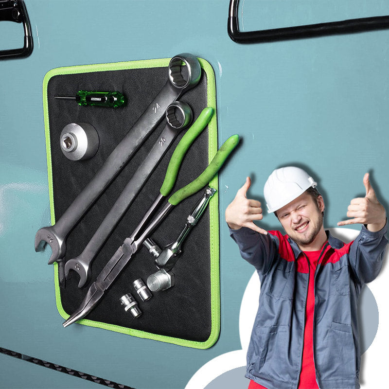 Black-Green Magnetic Tool Holder Mat