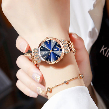 Fashionable Diamond Moon Star Women's Watch