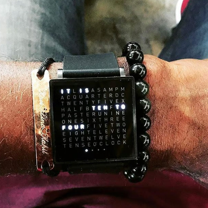W35 Fine Steel Unisex Word-Display Digital Watch