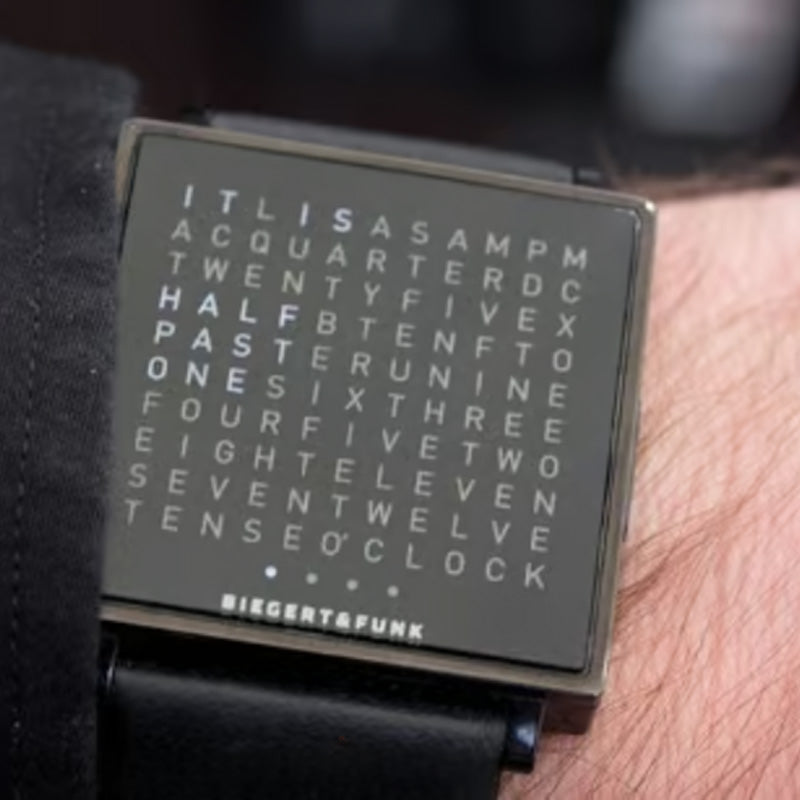 W35 Fine Steel Unisex Word-Display Digital Watch