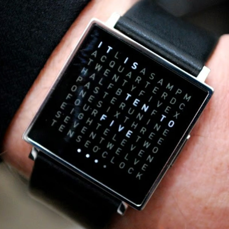 W35 Fine Steel Unisex Word-Display Digital Watch