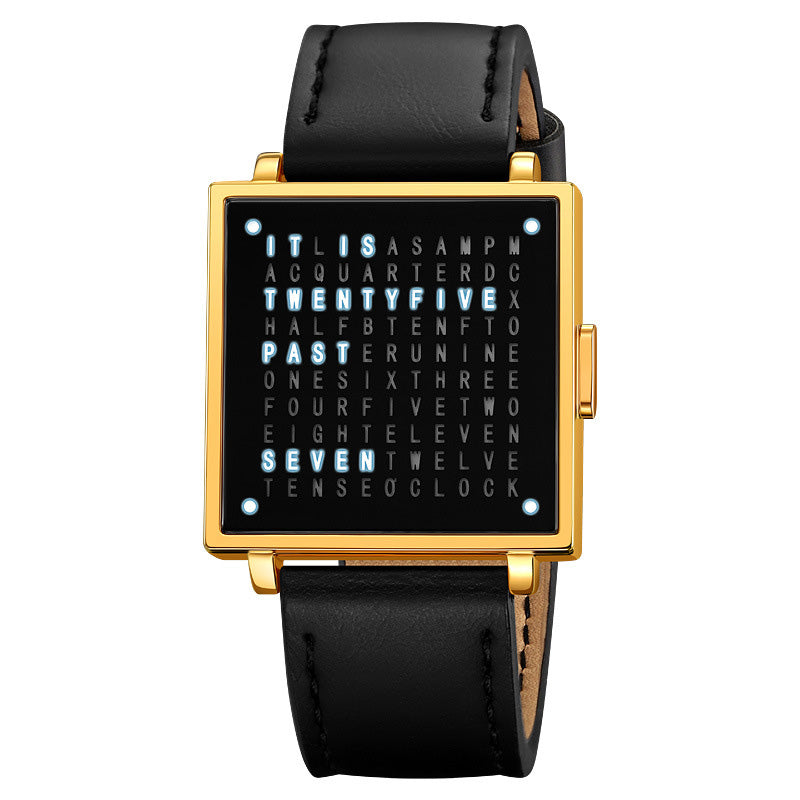 W35 Fine Steel Unisex Word-Display Digital Watch