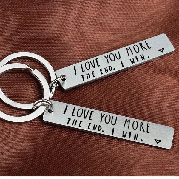 Stainless Steel I Love You More Funny Keychain