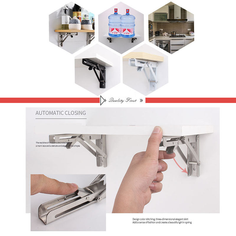 Foldable Stainless Steel Shelf Brackets