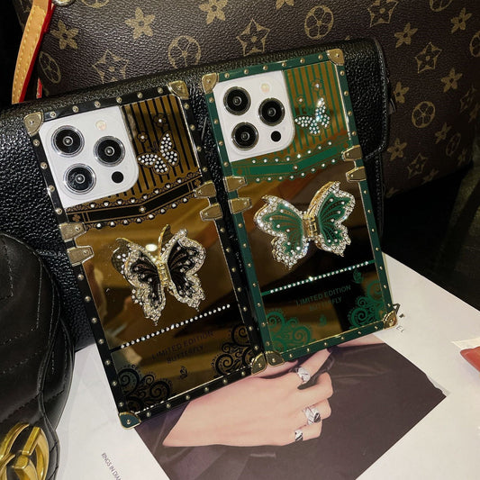 Creative Bling Glitter Phone Case with 3D Butterfly