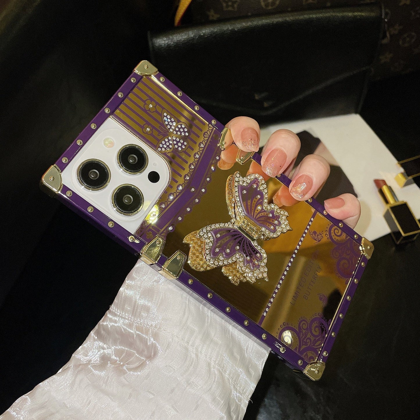 Creative Bling Glitter Phone Case with 3D Butterfly