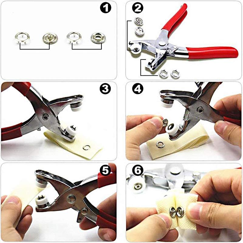Copper Snap Button DIY Kit 9.5mm with Pliers and Storage Box