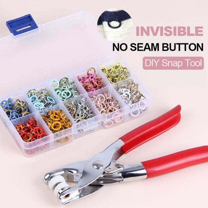 Copper Snap Button DIY Kit 9.5mm with Pliers and Storage Box