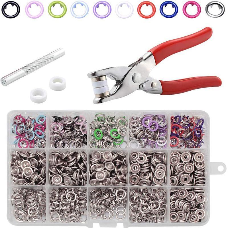 Copper Snap Button DIY Kit 9.5mm with Pliers and Storage Box