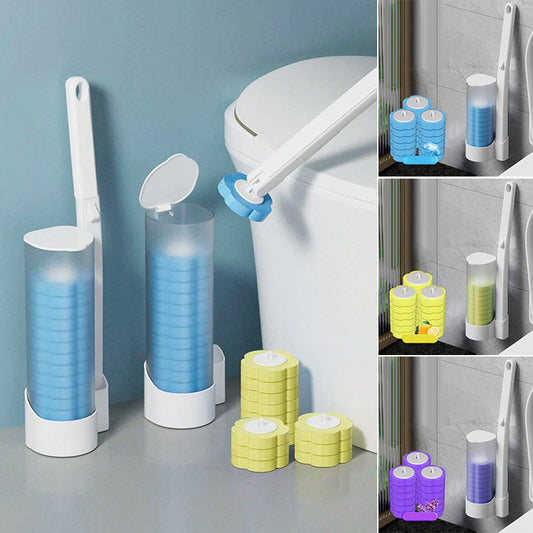 Disposable Toilet Cleaning System with 36 Sponge Heads and Storage Caddy