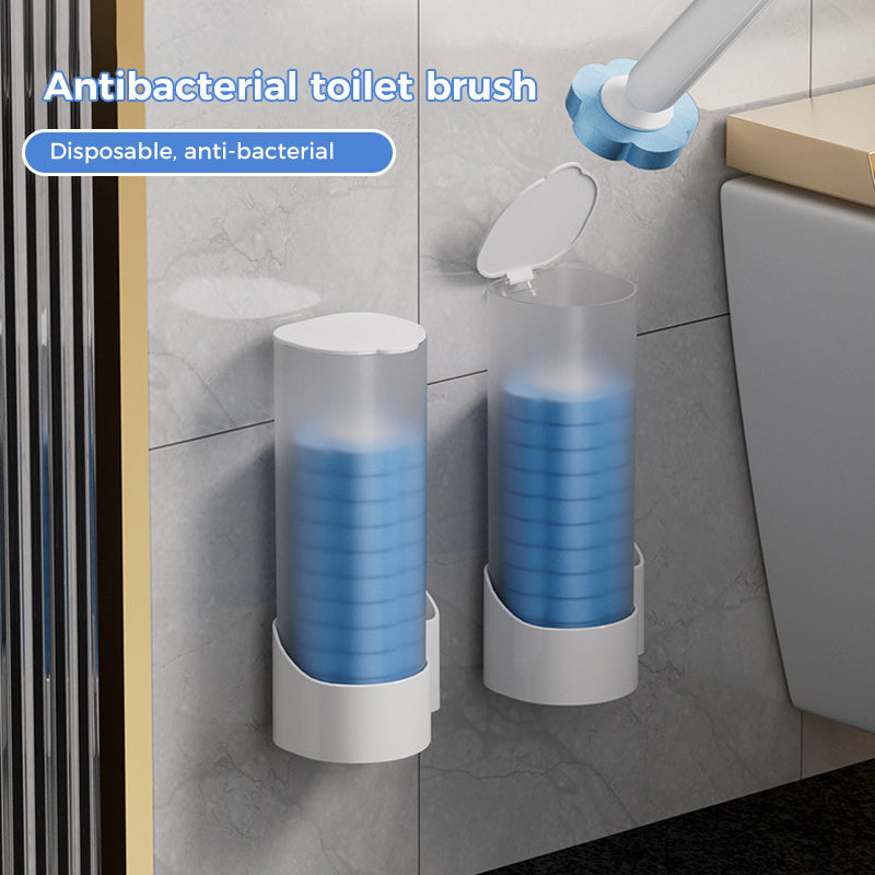 Disposable Toilet Cleaning System with 36 Sponge Heads and Storage Caddy