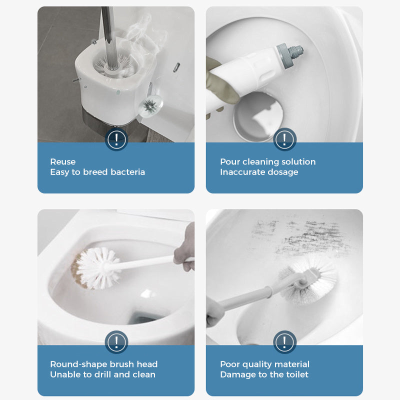 Disposable Toilet Cleaning System with 36 Sponge Heads and Storage Caddy