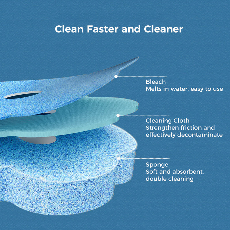 Disposable Toilet Cleaning System with 36 Sponge Heads and Storage Caddy