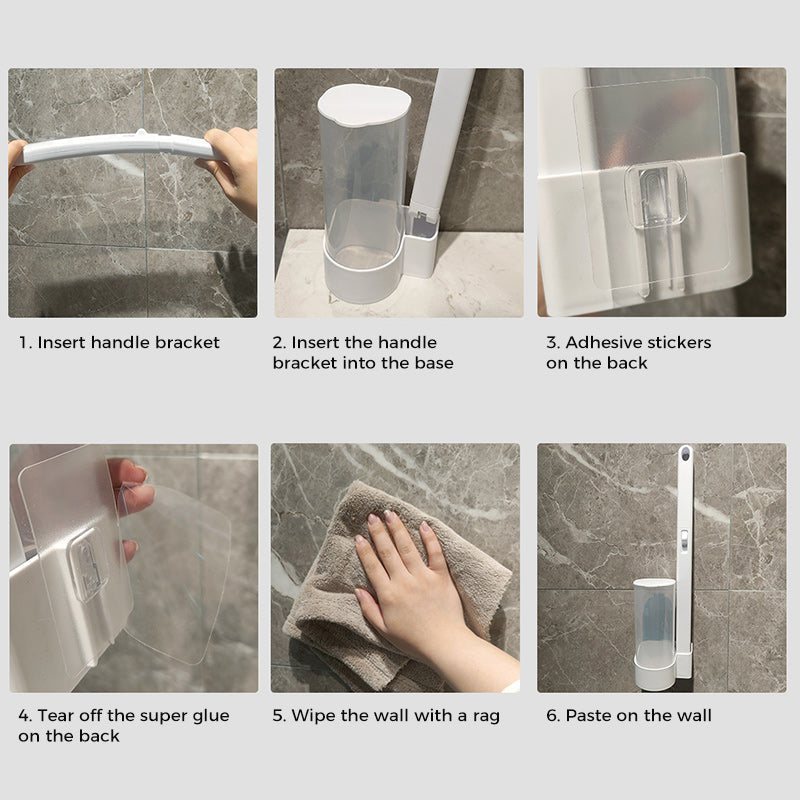 Disposable Toilet Cleaning System with 36 Sponge Heads and Storage Caddy