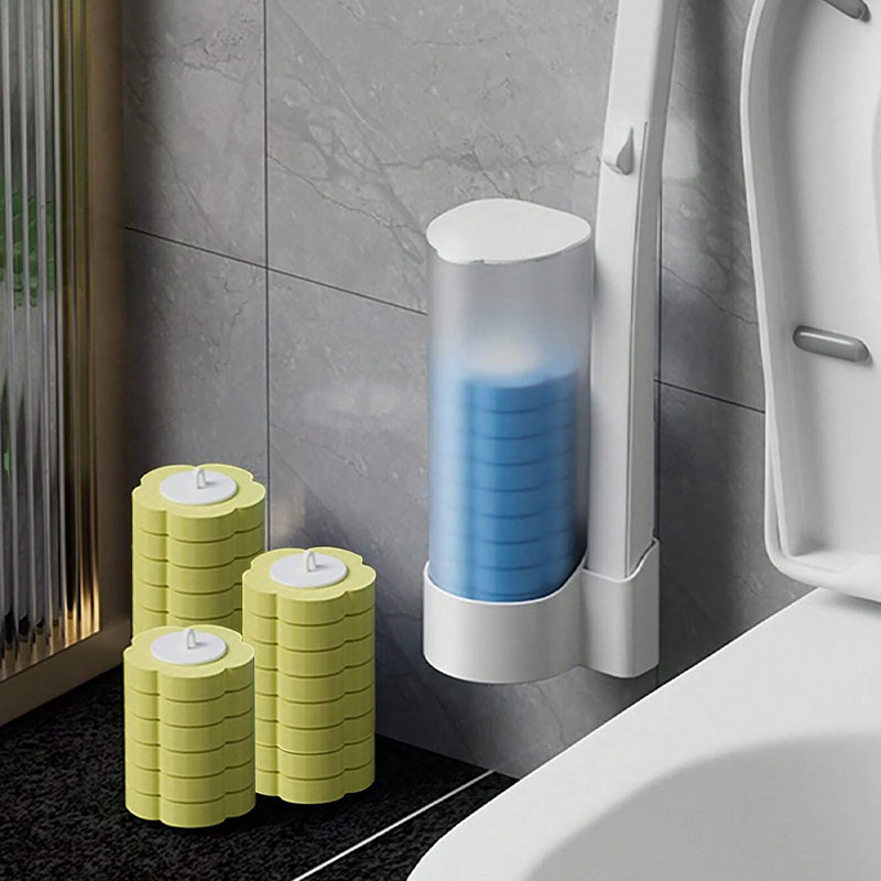 Disposable Toilet Cleaning System with 36 Sponge Heads and Storage Caddy