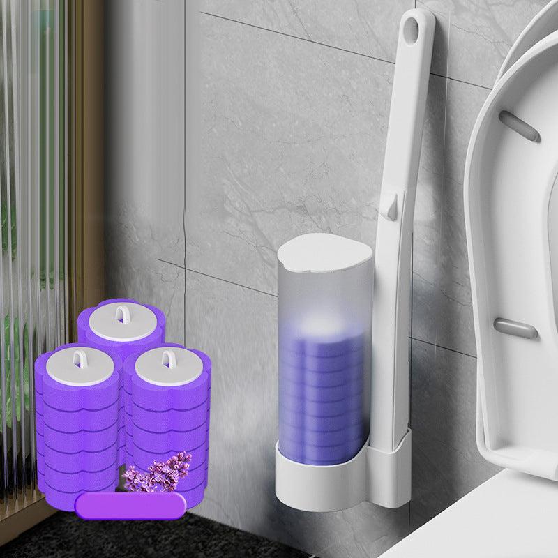 Disposable Toilet Cleaning System with 36 Sponge Heads and Storage Caddy