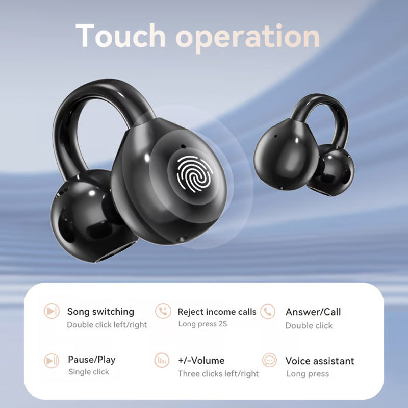Bluetooth Clip-On Earphones with Wireless Music Streaming