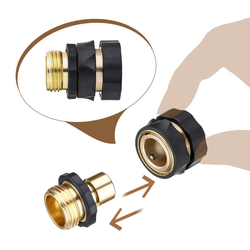 Gold 3/4-Inch Garden Hose Quick Connector