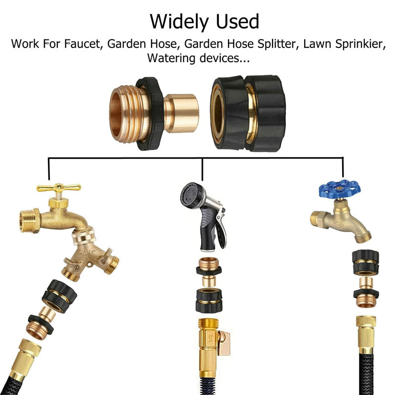 Gold 3/4-Inch Garden Hose Quick Connector