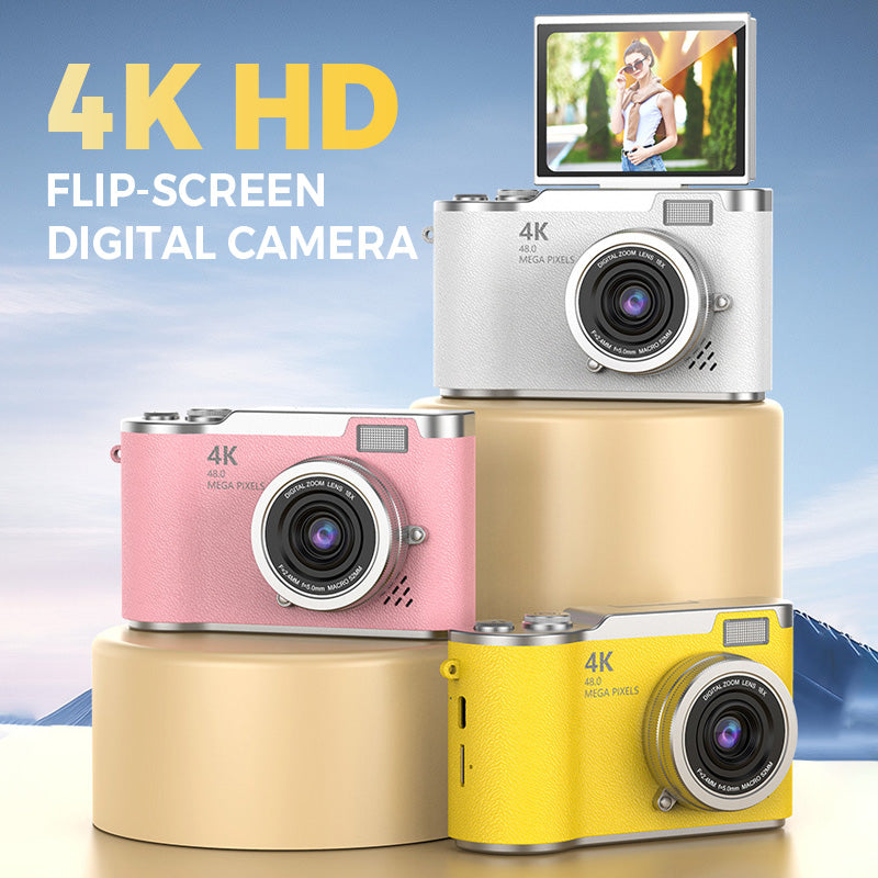 4K Touch Screen Digital Camera with 2.4-Inch Flip Screen