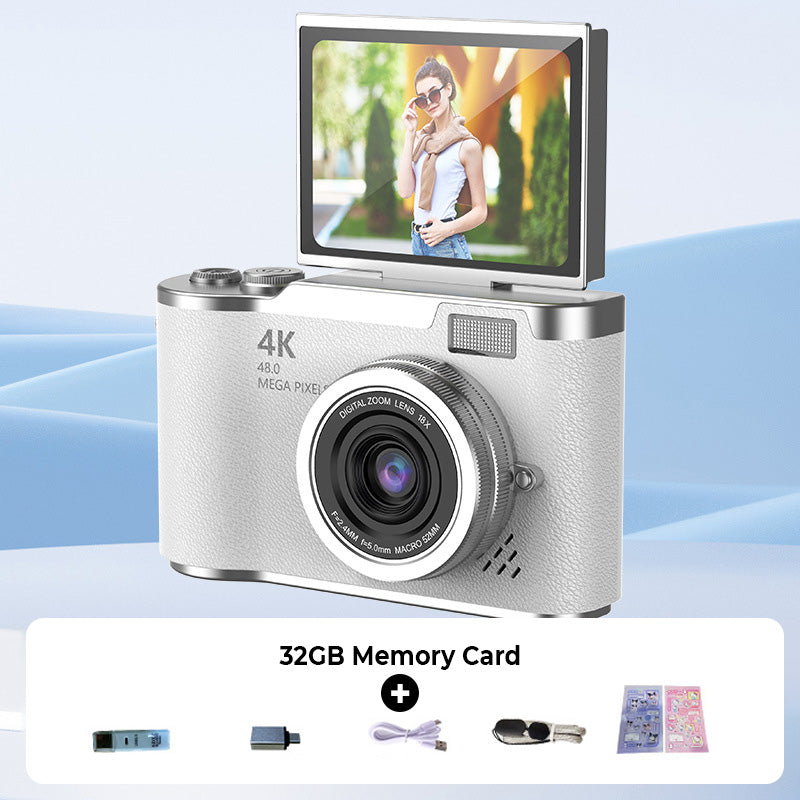 4K Touch Screen Digital Camera with 2.4-Inch Flip Screen