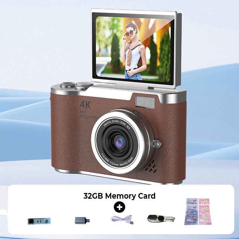 4K Touch Screen Digital Camera with 2.4-Inch Flip Screen