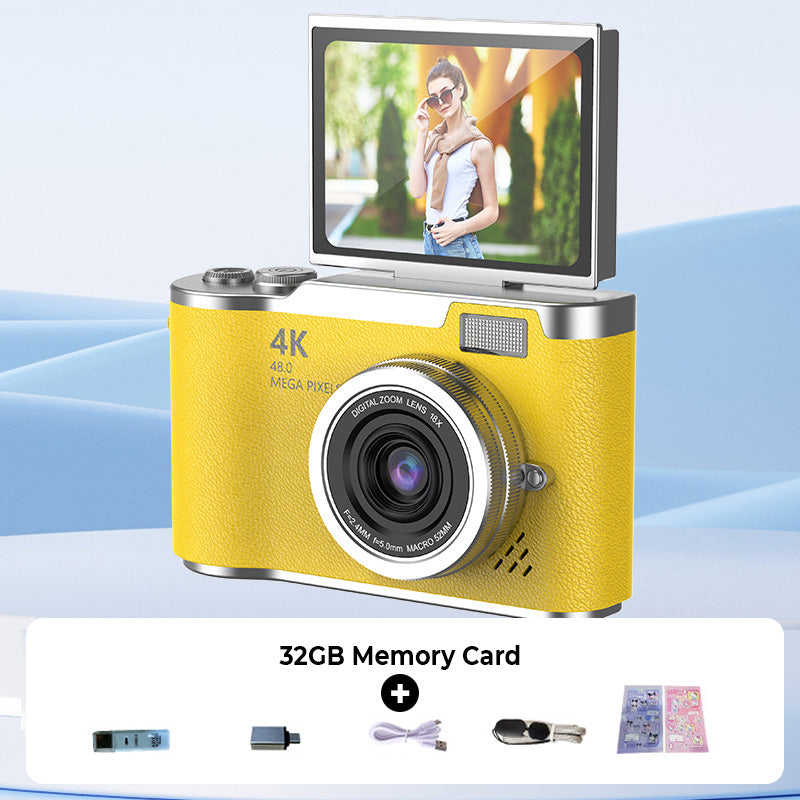 4K Touch Screen Digital Camera with 2.4-Inch Flip Screen