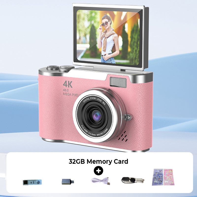 4K Touch Screen Digital Camera with 2.4-Inch Flip Screen