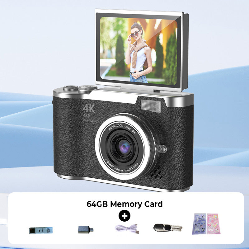 4K Touch Screen Digital Camera with 2.4-Inch Flip Screen