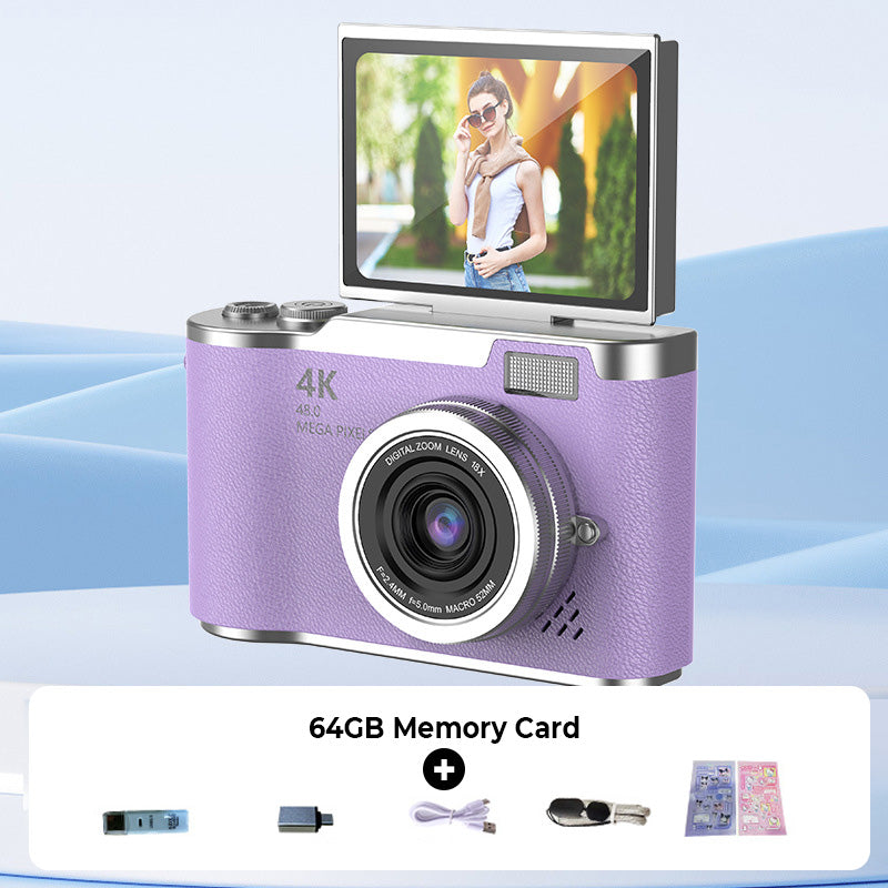 4K Touch Screen Digital Camera with 2.4-Inch Flip Screen