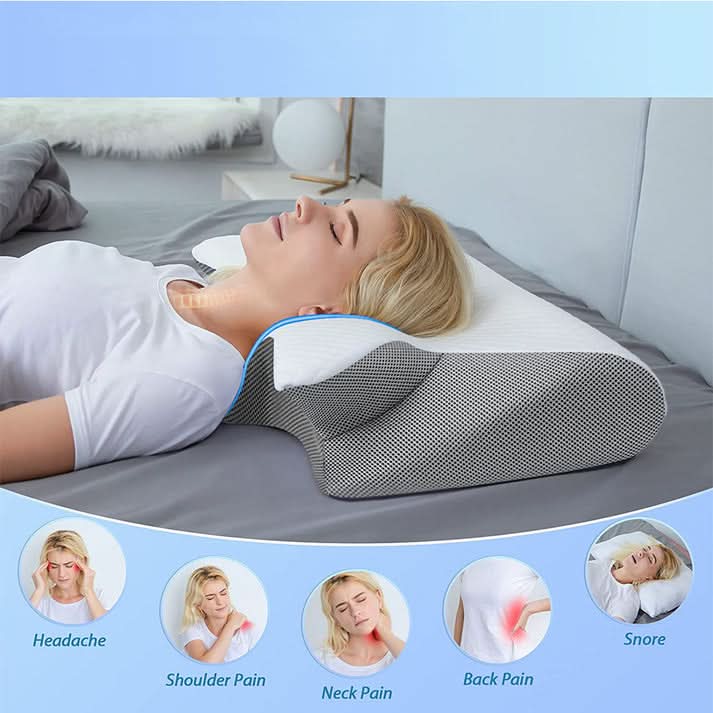 Ergonomic Bamboo Contour Pillow for Neck Pain Relief