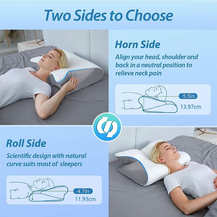 Ergonomic Bamboo Contour Pillow for Neck Pain Relief